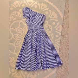 Blue and White Striped Dress